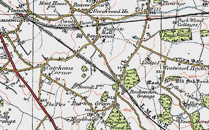 Old map of Beechwood in 1921