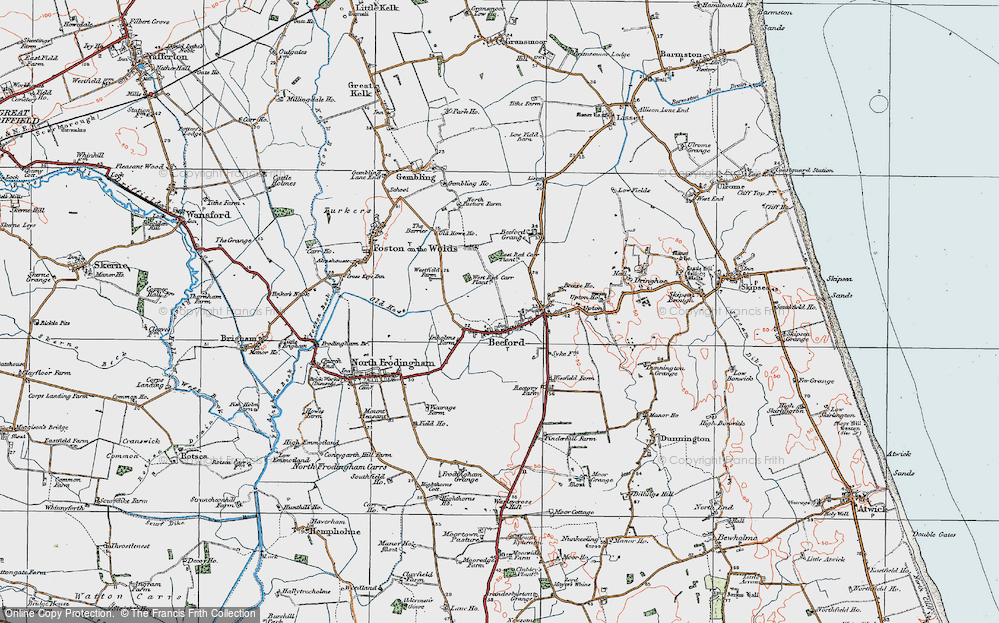 Old Map of Beeford, 1924 in 1924