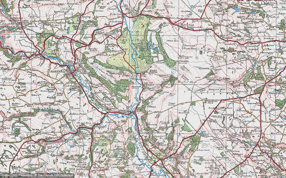 Old Map of Beeley, 1923 in 1923