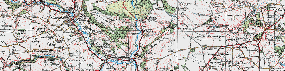 Old map of Beeley in 1923