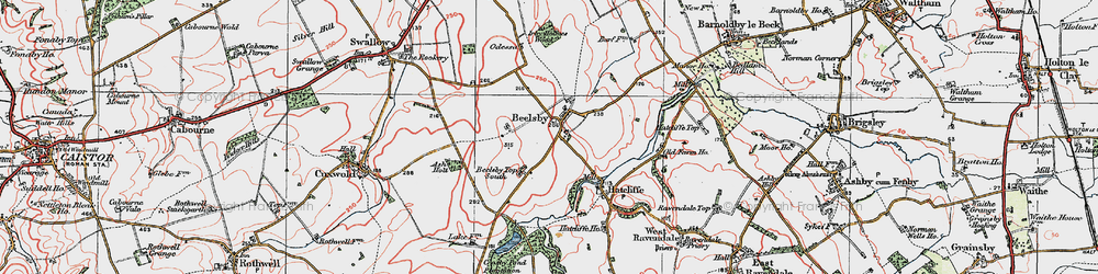 Old map of Beelsby in 1923