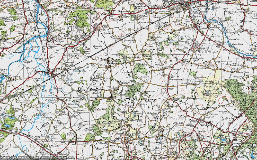 Old Map of Historic Map covering Buck Farm Ho in 1919