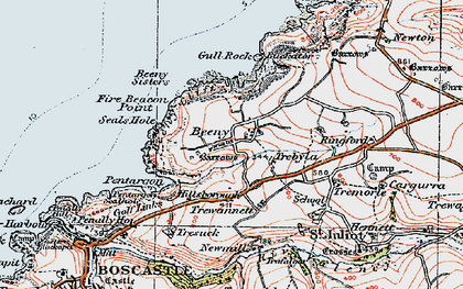 Old map of Beeny Sisters in 1919