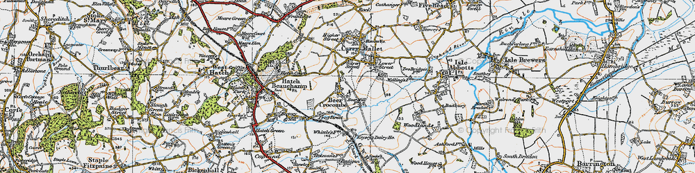 Old map of Beercrocombe in 1919
