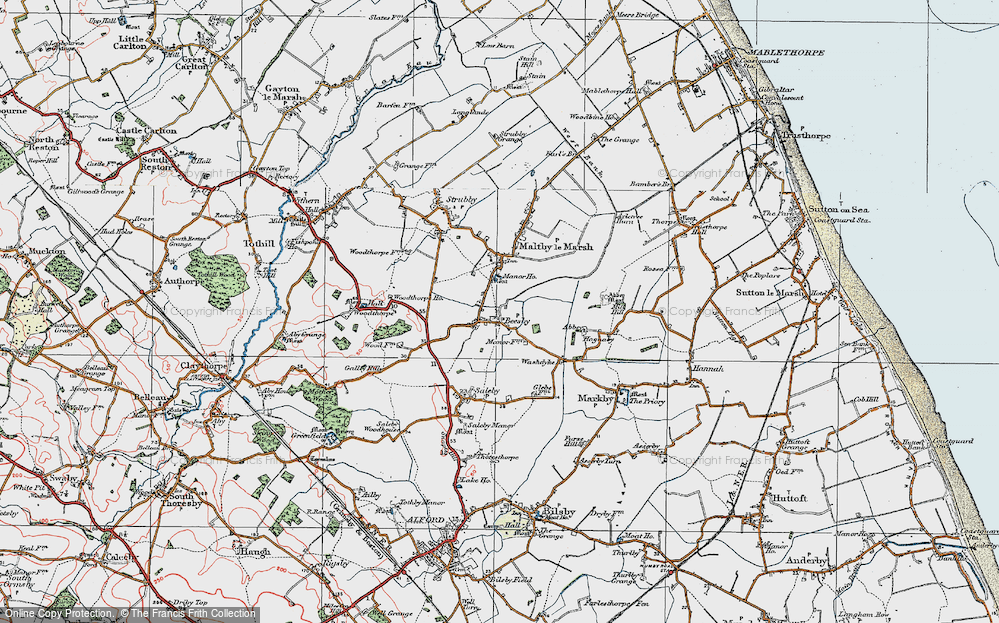 Old Map of Beesby, 1923 in 1923