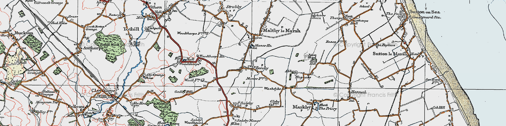 Old map of Beesby in 1923