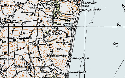 Old map of Widdicombe Ho in 1919