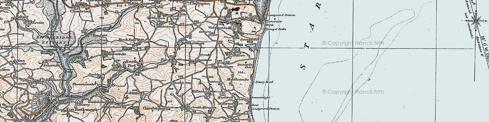 Old map of Widdicombe Ho in 1919