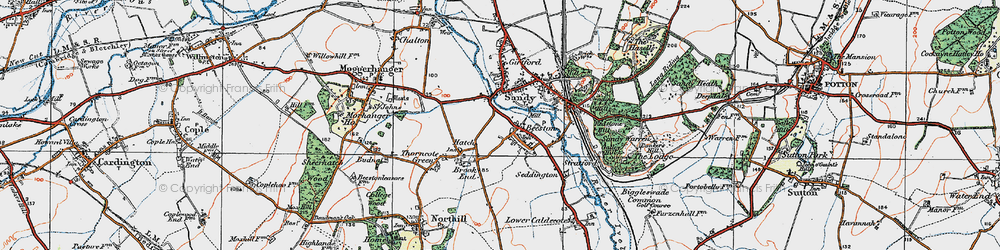 Old map of Beeston in 1919