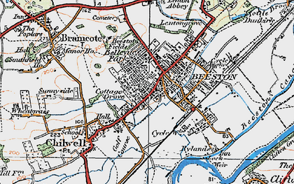 Old map of Beeston in 1921
