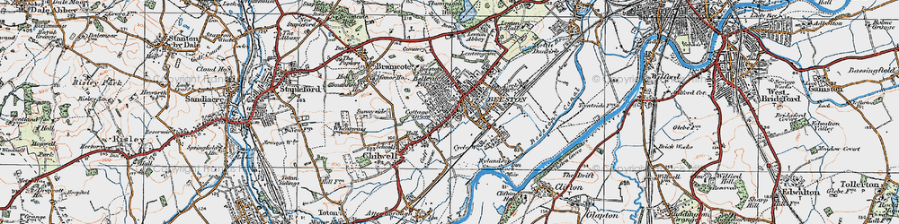 Old map of Beeston in 1921