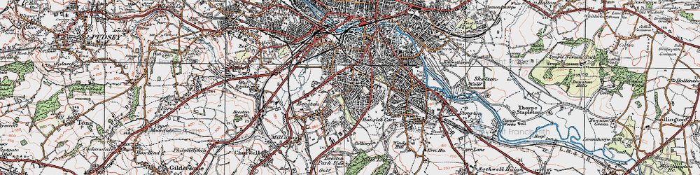 Old map of Beeston Hill in 1925
