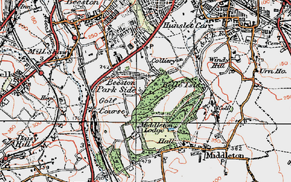 Old map of Beeston Park Side in 1925