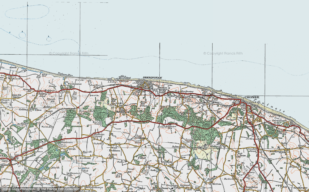Old Map of Beeston Regis, 1922 in 1922