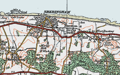 Old map of Beeston Regis in 1922