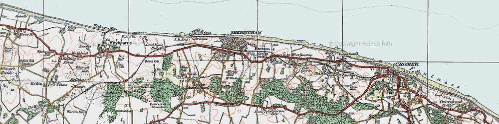 Old map of Beeston Regis in 1922