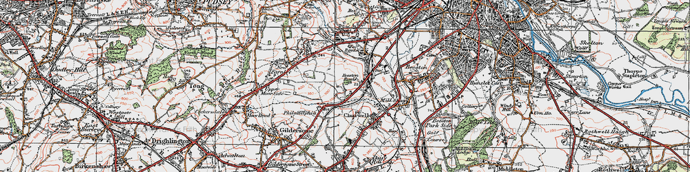 Old map of Beeston Royds in 1925
