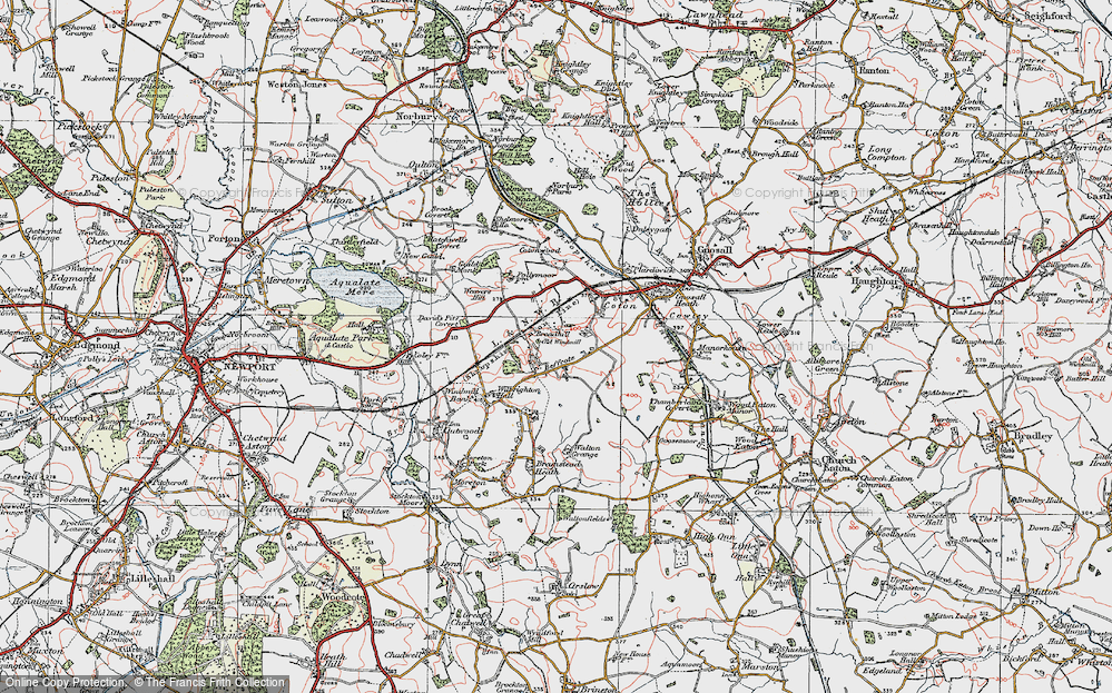 Old Map of Historic Map covering Broadhill in 1921
