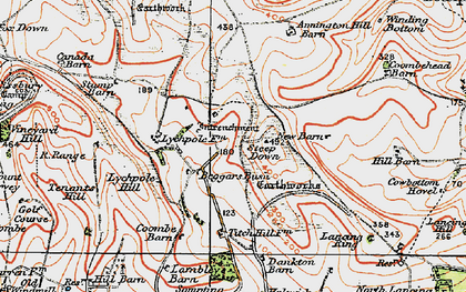Old map of Annington Hill Barn in 1920