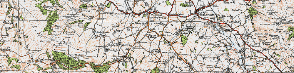Old map of Beggearn Huish in 1919