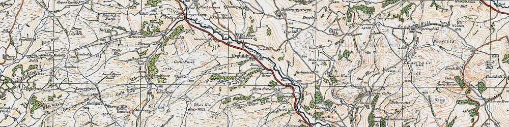 Old map of Beguildy in 1920