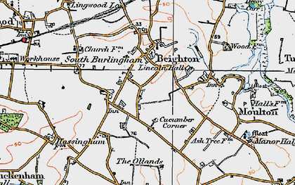 Old map of Beighton in 1922