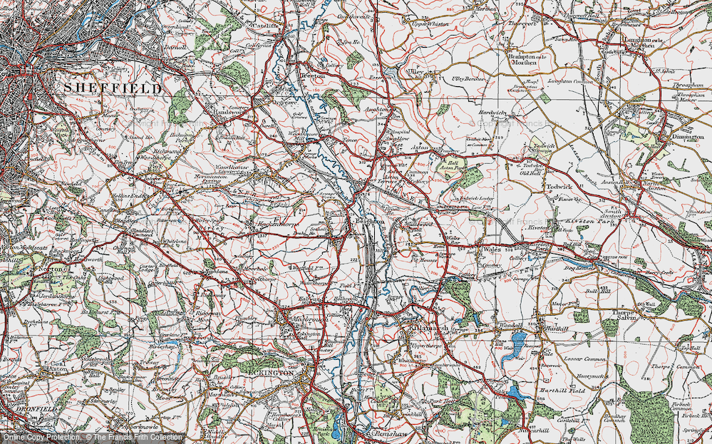 Old Map of Beighton, 1923 in 1923