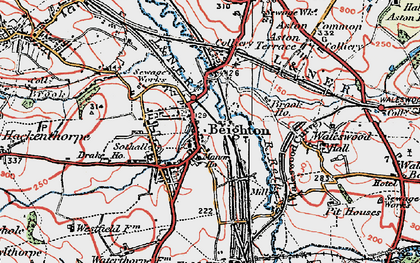 Old map of Beighton in 1923