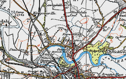 Old map of Belah in 1925