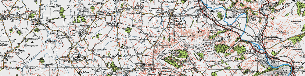 Old map of Belchalwell in 1919