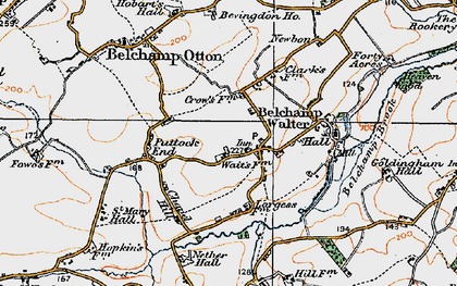 Old map of Belchamp Walter in 1921