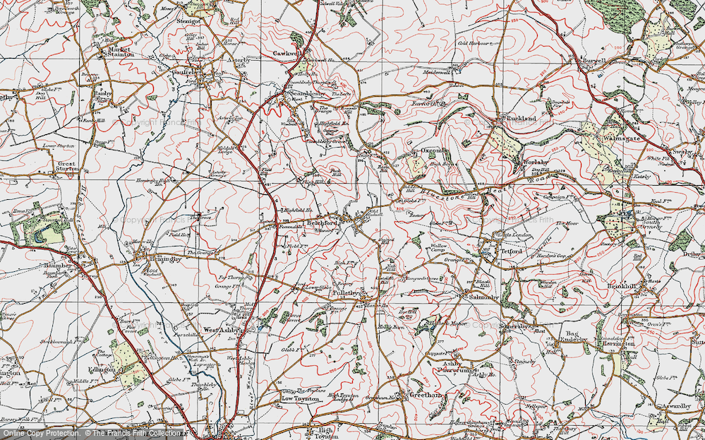 Old Map of Belchford, 1923 in 1923