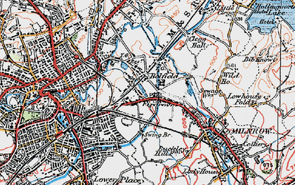 Old map of Belfield in 1924