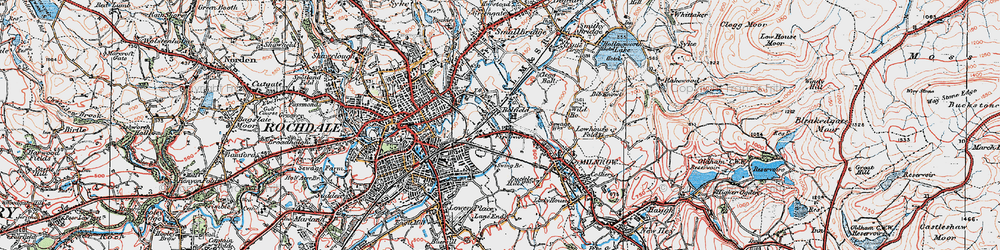 Old map of Belfield in 1924