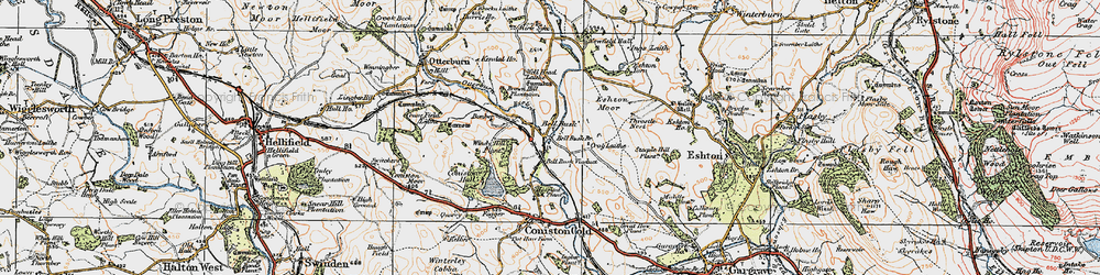 Old map of Bell Busk in 1924