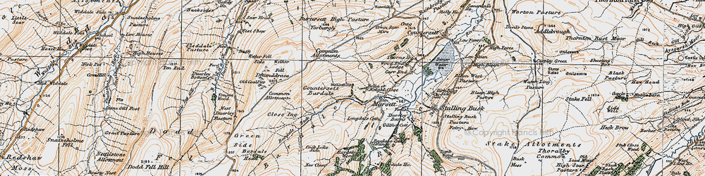 Old map of Bardale Beck in 1925