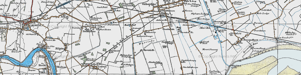 Old map of Bellasize Grange in 1924