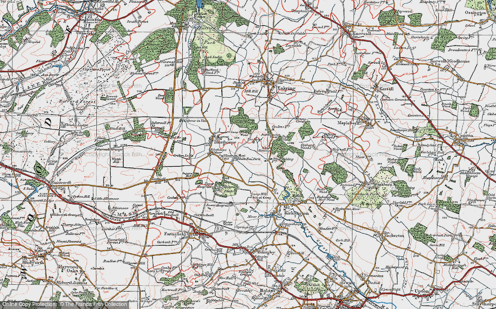 Old Map of Historic Map covering Whip Ridding Cott in 1923