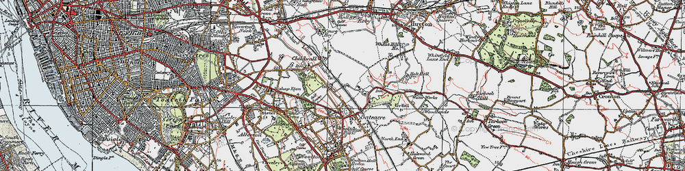 Old map of Belle Vale in 1923