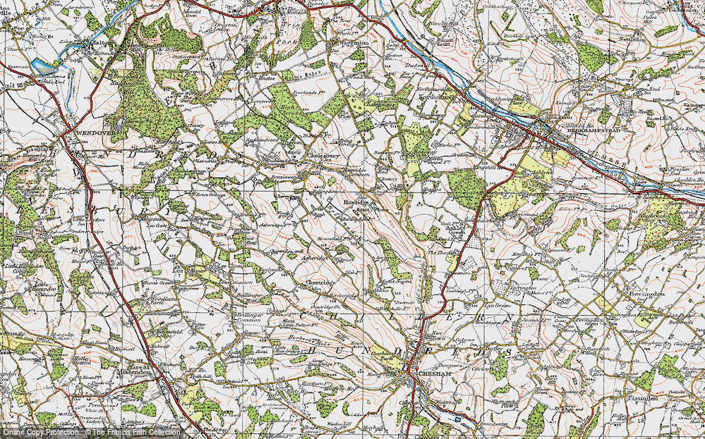 Old Map of Bellingdon, 1920 in 1920