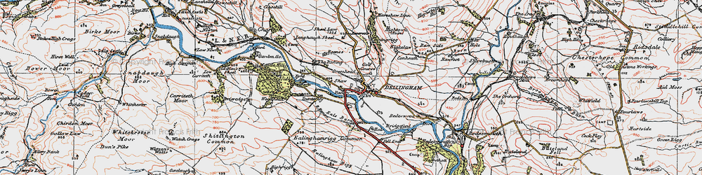 Old map of Bellingham in 1925