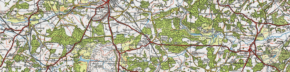 Old map of Bells Yew Green in 1920
