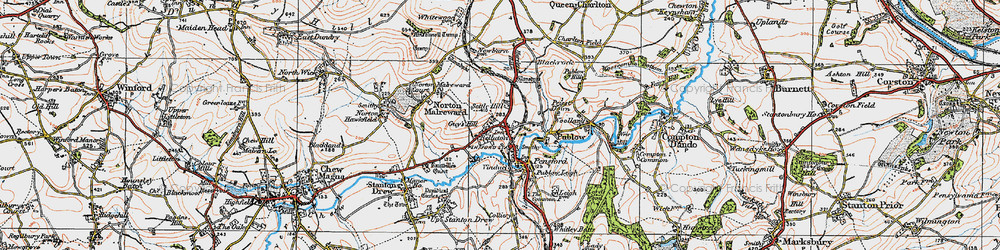 Old map of Belluton in 1919