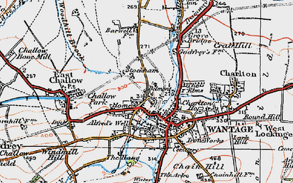 Old map of Woodhill Brook in 1919