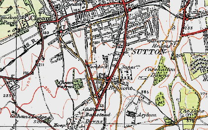 Old map of Belmont in 1920