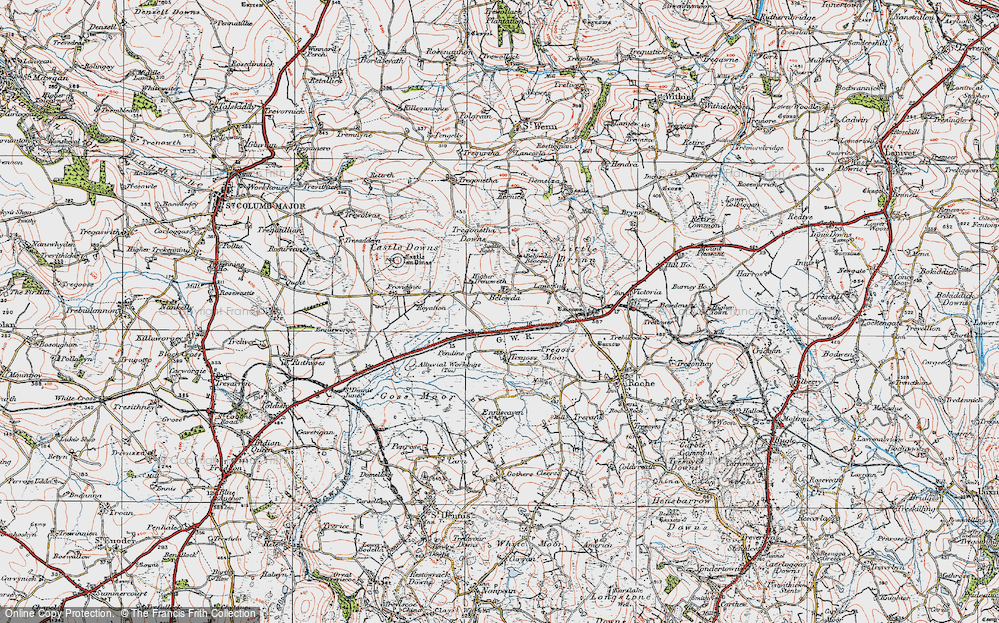 Old Map of Belowda, 1919 in 1919