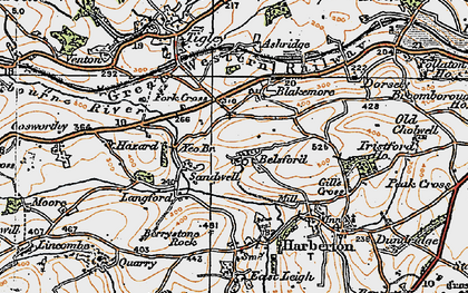 Old map of Belsford in 1919