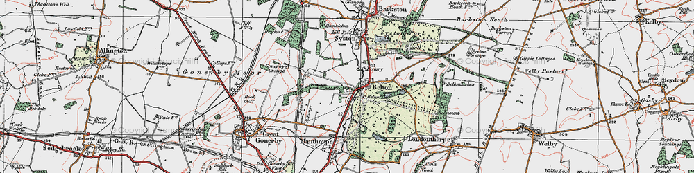 Old map of Belton in 1922
