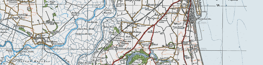 Old map of Belton Common in 1922