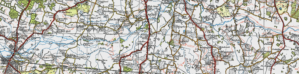 Old map of Beltring in 1920
